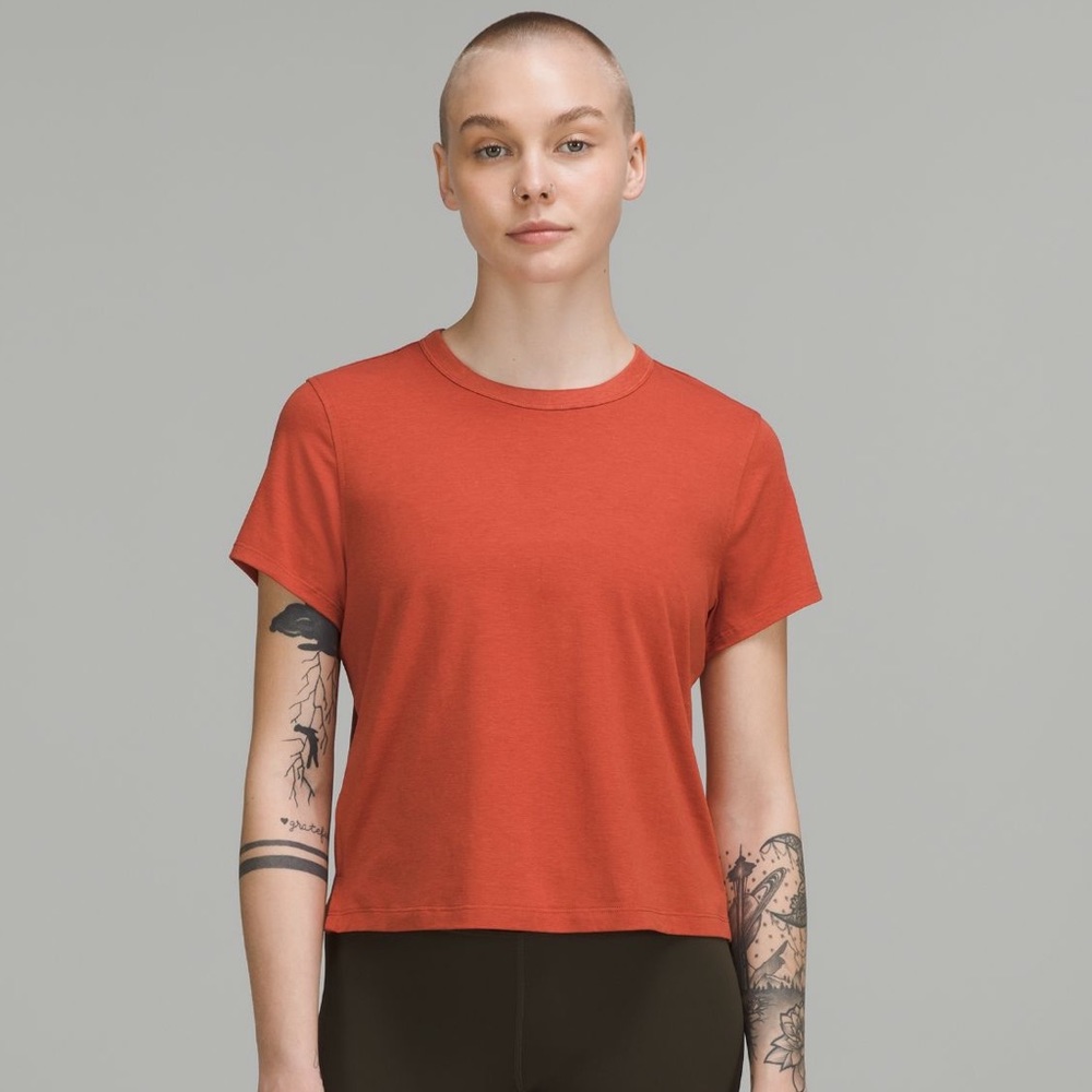Lululemon Classic-Fit Cotton-Blend T-Shirt Red Rock 2